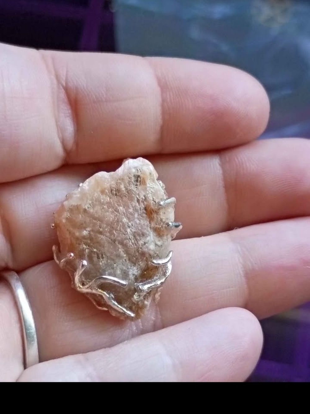 Copper & Peach Moonstone Pendant